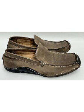 Steve Madden Novo Driving Loafer Shoes Size 10 Brown Leather Slip-On Moc Toe